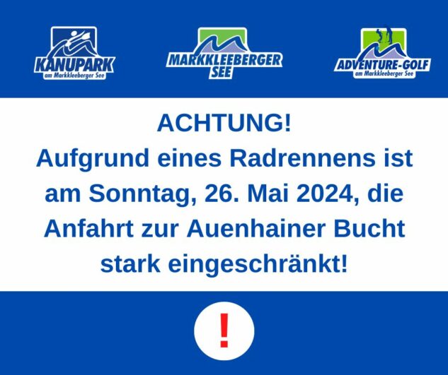 Eingeschränkte Anfahrt zum Markkleeberger See am 26.5.24